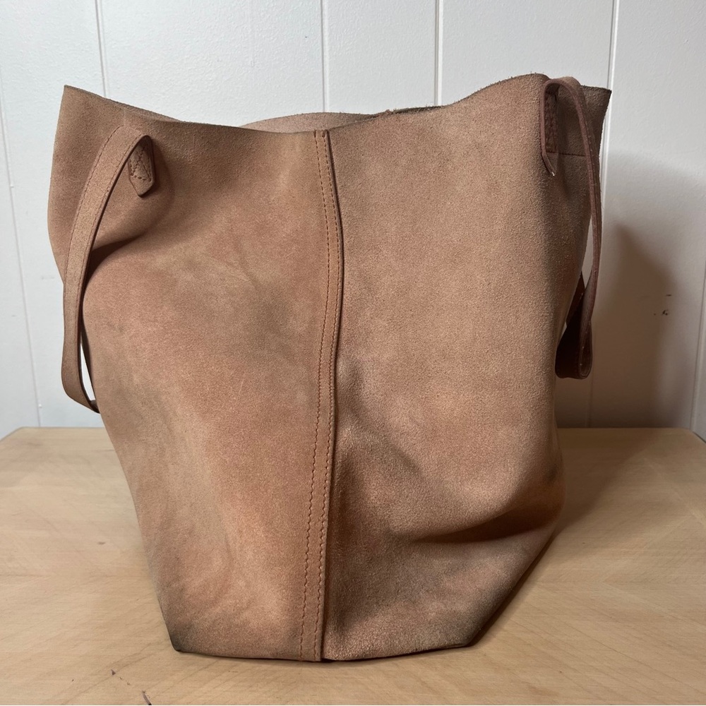 Madewell Transport Tote beige brushed leather *worn* - Picture 3 of 15